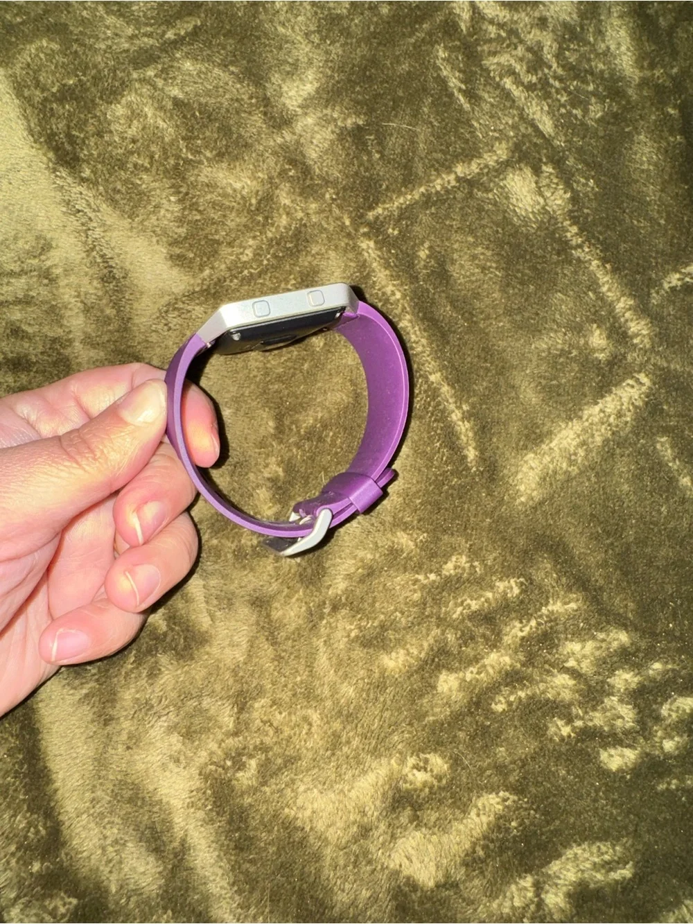 fitbit Smartwatch with Purple (Plum) Band and Silver Case